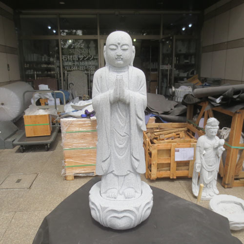 おじぞうさん お地蔵 2尺 お地蔵様 御影石 供養 癒しのお地蔵さん 置物 石像 地蔵菩薩 仏像 彫刻品 みかげ石 2