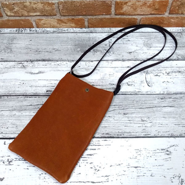  smartphone pouch smartphone shoulder leather smartphone smartphone case smartphone inserting iPhone Android leather cow leather hand made shoulder .. Brown LL size 