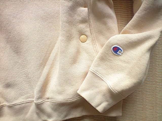 即決 DOORS 別注 青タグ Mサイズ Champion REVERSE WEAVE ハーフスナップ プルオーバーパーカー ベージュ アーバンリサーチ Mt Design 3776_画像6