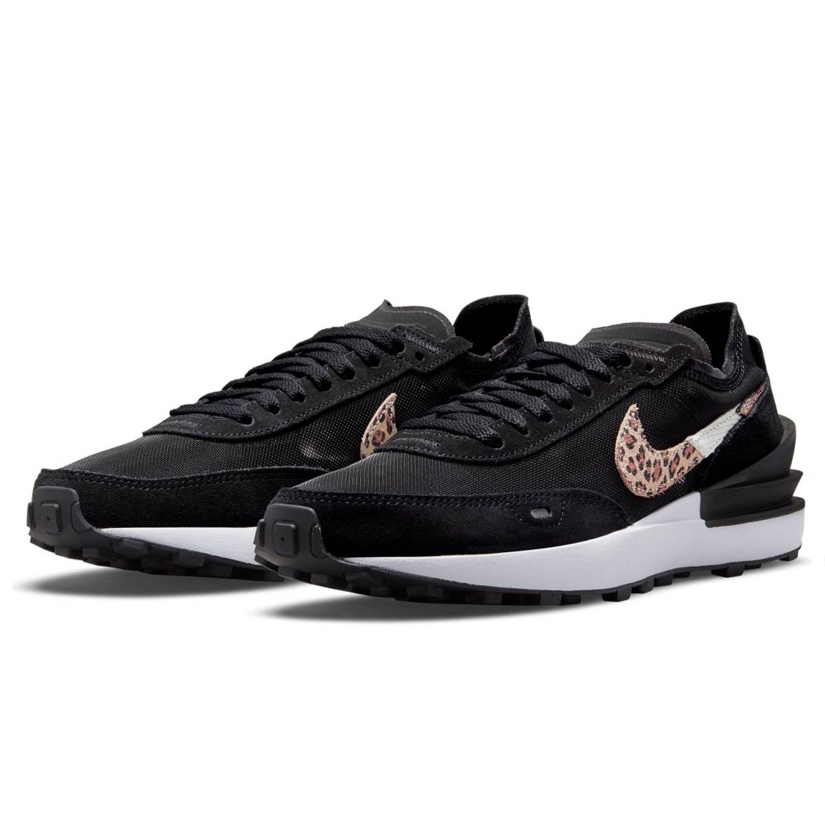 ☆NIKE WMNS WAFFLE ONE SE 黒/ベージュ豹/白蛇/銅色 27.5cm ナイキ ウィメンズ ワッフルワン SE レオバード スネーク DJ9776-001_画像1