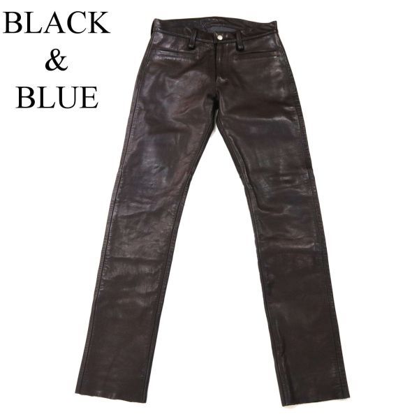 【再入荷】 リアル 牛革★ ブラック&ブルー BLACK&BLUE カウ 日本製 G2B01691_C#Q 黒 Sz.30 メンズ パンツ スリム レザー Mサイズ 【再入荷】 リアル 牛革★ ブラック&ブルー BLACK&BLUE カウ 日本製 G2B01691_C#Q 黒 Sz.30 メンズ パンツ スリム レザー Mサイズ