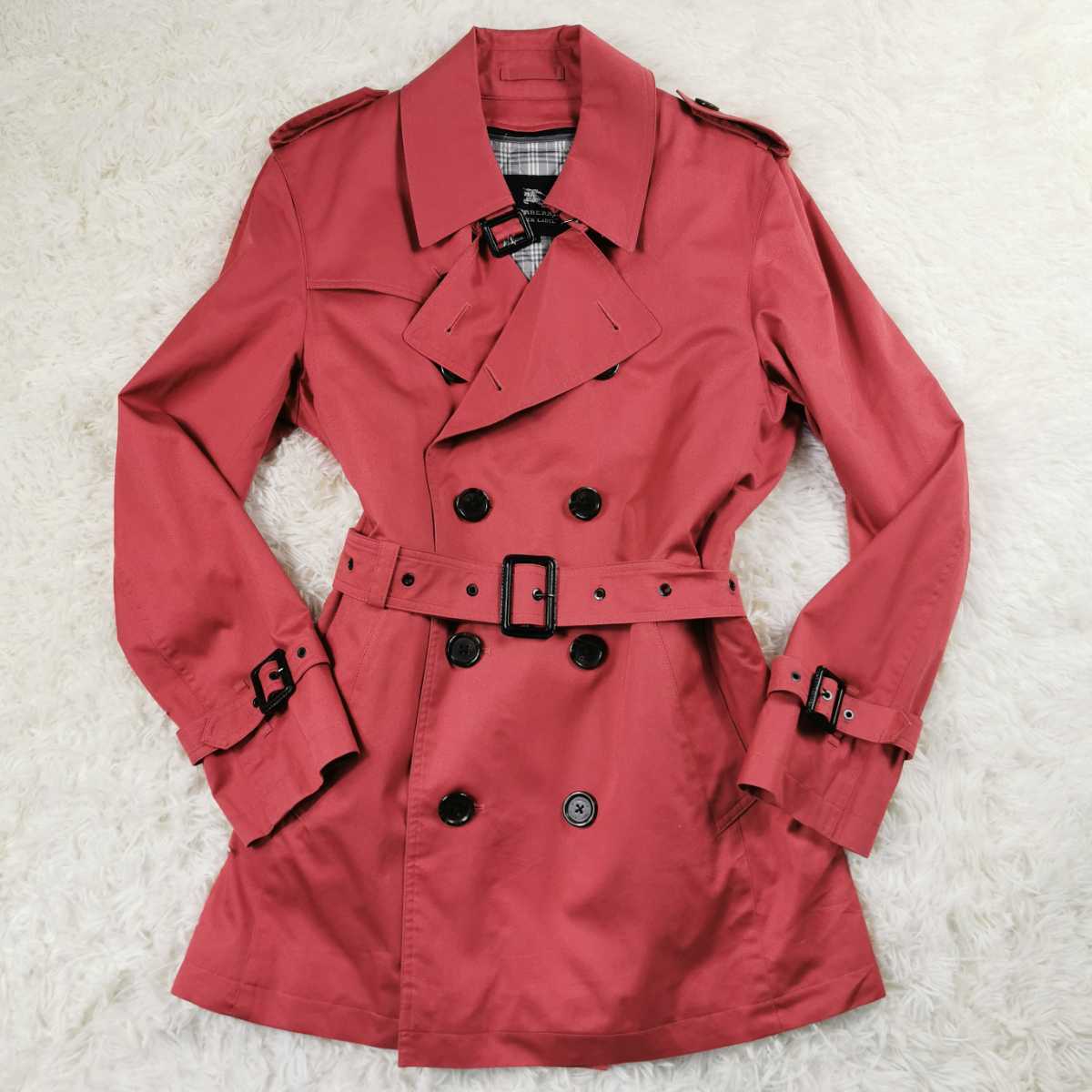大きい割引 バーバリーブラックレーベル【BURBERRY 中綿 ダブル レッド