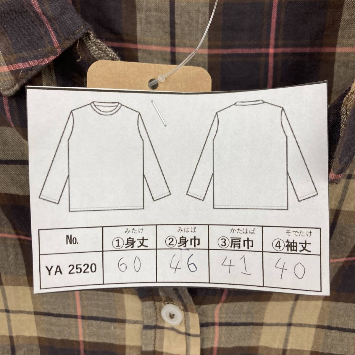 YA2520【2003】LORENZO RIGHI ロレンゾライ 胸ポケット ロングスリーブシャツ サイズM レディース トップス【220203000031】_画像3