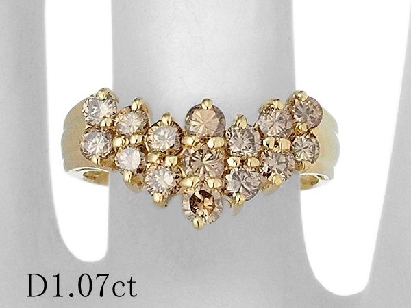 清水屋《送料無料》ダイヤモンド/1.07ct デザイン リング K18YG 11号 ...