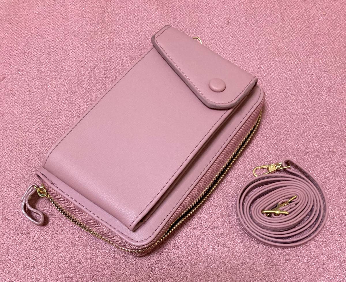 ** new goods unused goods De pral(te* pra ru) smartphone pochette . purse shoulder pink postage 350 jpy possible 
