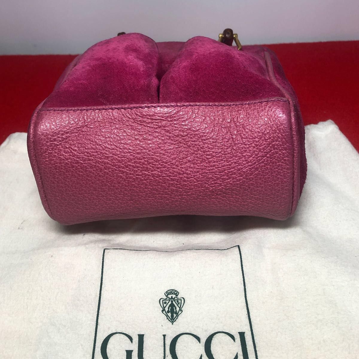 GUCCI オールドグッチ バンブー 2way ミニ  ミニ ショルダーバッグ　ピンク色