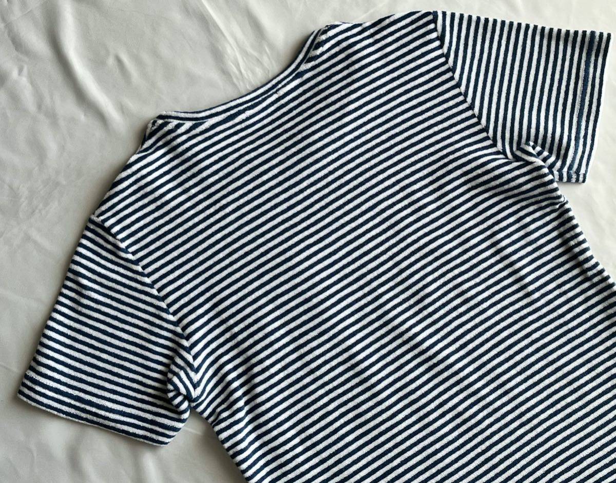 GUY ROVER ギローバー ホワイトネイビー系 Tシャツ クルーネック サイズ XS 42〜44 半袖 コットン_画像8