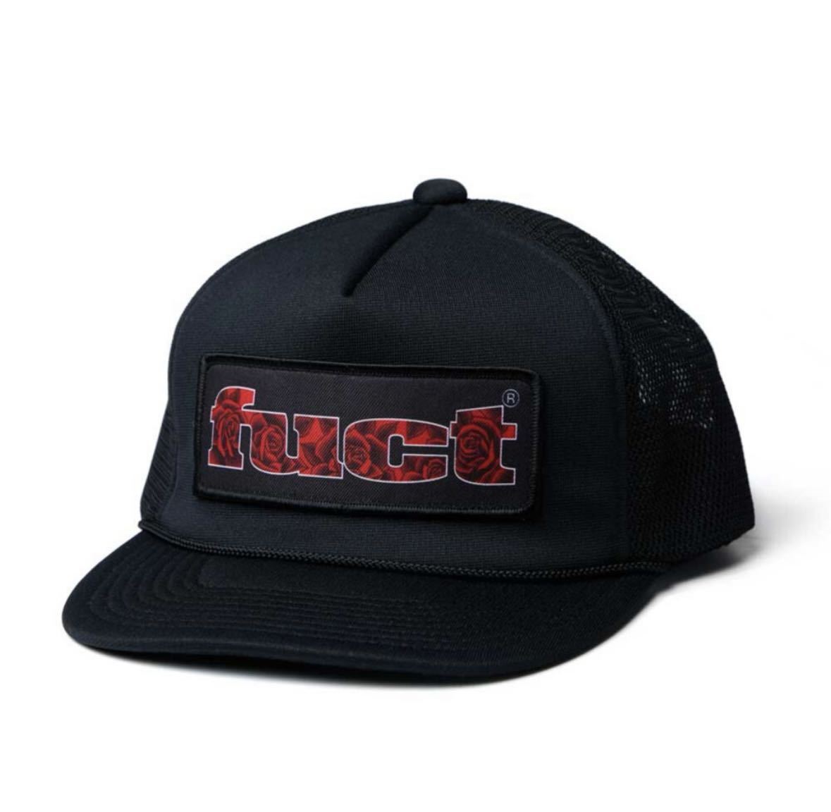 新しく着き SOFTMACHINEFUCT ROSE BLACK/BLACK CAP MESH CAP LOGO OG FUCT FIL 帽子