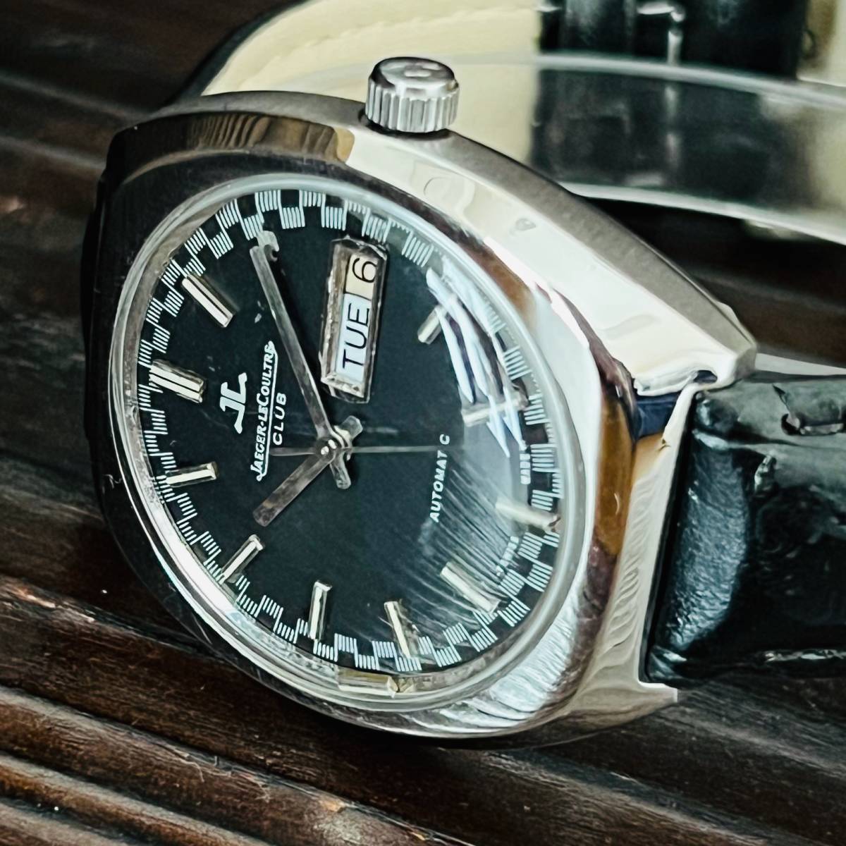 動作良好 74 ジャガールクルト クラブ JAEGER LECOULTRE CLUB アンティーク腕時計 自動巻き メンズ ビンテージ