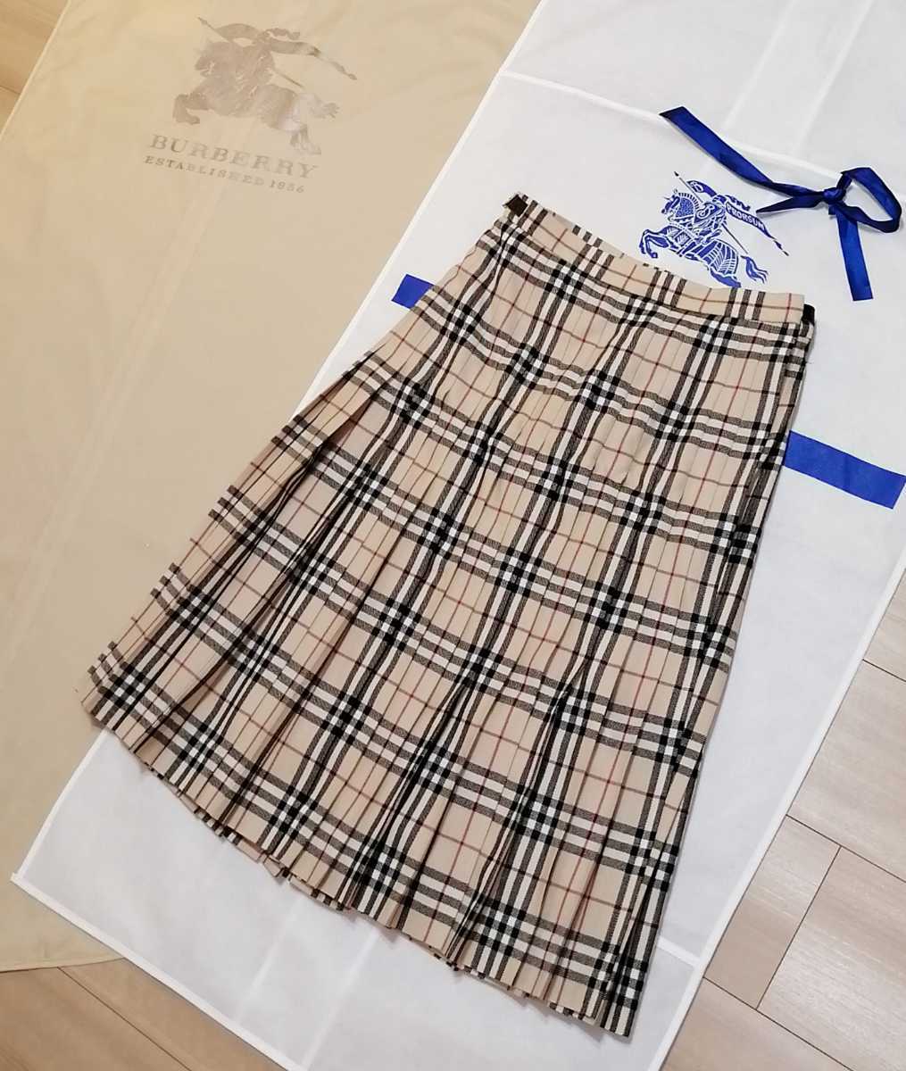 本物上質貴重希少美品　チェック柄 巻きスカート チェックスカート BURBERRY ノバチェック プリーツスカート バーバリー ロンドン　ロング