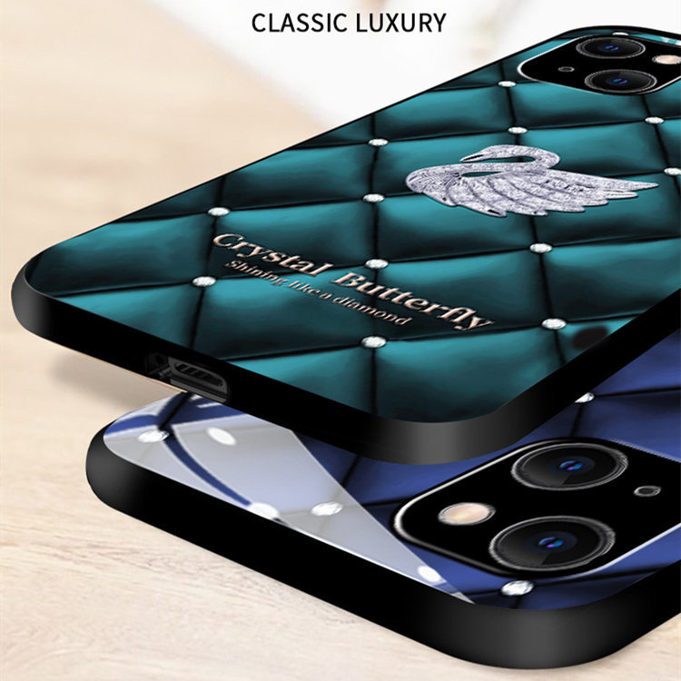 iPhone 14 Pro ケース アイフォン14 プロ ケース Apple 6.1インチ スマホケース 保護カバー 背面カバー TPU&ガラスケース 白鳥 おしゃれ_画像9