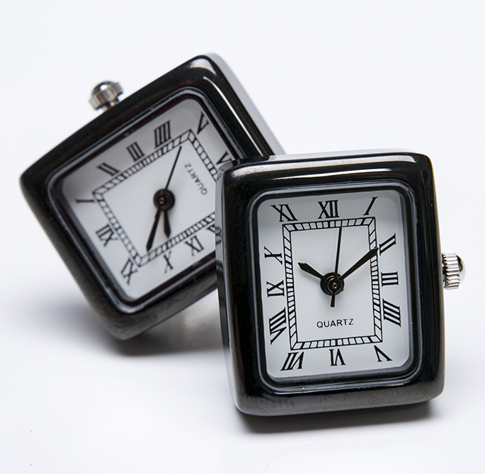 ★カフスボタン ONYX-ART LONDON CLM_06 RECTANGULAR BLACK WATCH Cufflinks　これマジで動きます・・♬～_画像1