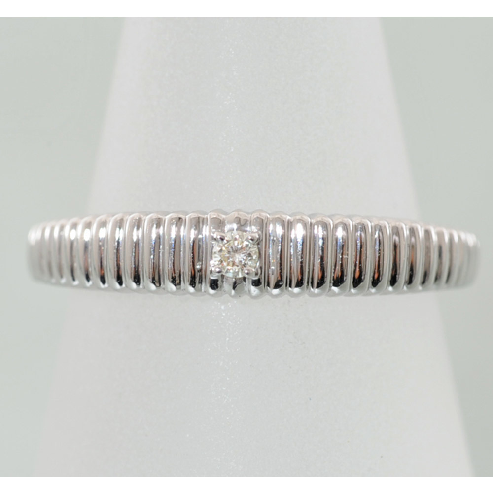 【H04】 Pt999　プラチナ999　メレダイヤモンド 0.03ct　デザイン　リング　指輪　中古良品　11号_画像2
