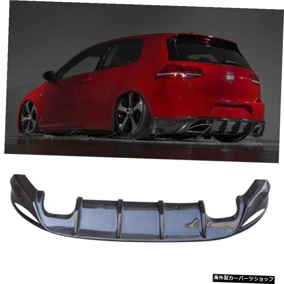 リアルカーボンファイバーリアバンパーディフューザーリップスポイラーボディキットVWゴルフ7MK7GTi Real Carbon Fiber Rear Bumper Diff_全国送料無料サービス!!