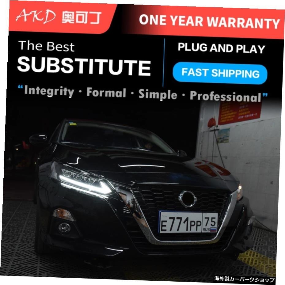 日産TEANAALTIMA2019-2021用2PCSカーライトパーツヘッドランプLEDまたはキセノンヘッドライトLEDデュアルプロジェクターFACELIFT 2 PCS Ca_画像4