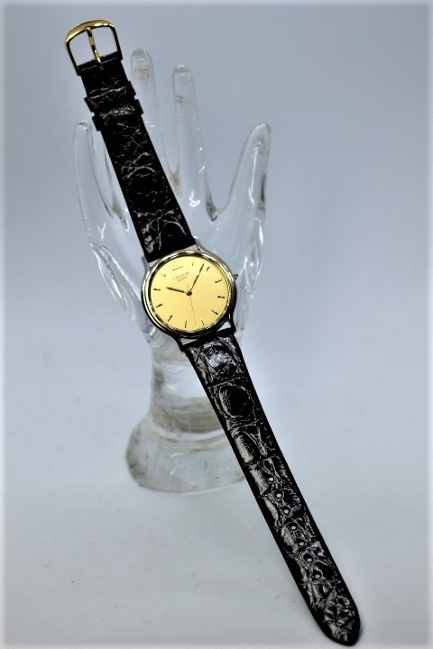 【SEIKO】CREDOR 18KT+ST.STEEL BEZEL 8J81-6B00 MADE IN JAPAN 中古品時計 電池交換済み 未使用ワニ革ベルト装着_電池交換済み 未使用ワニ革ベルト装着