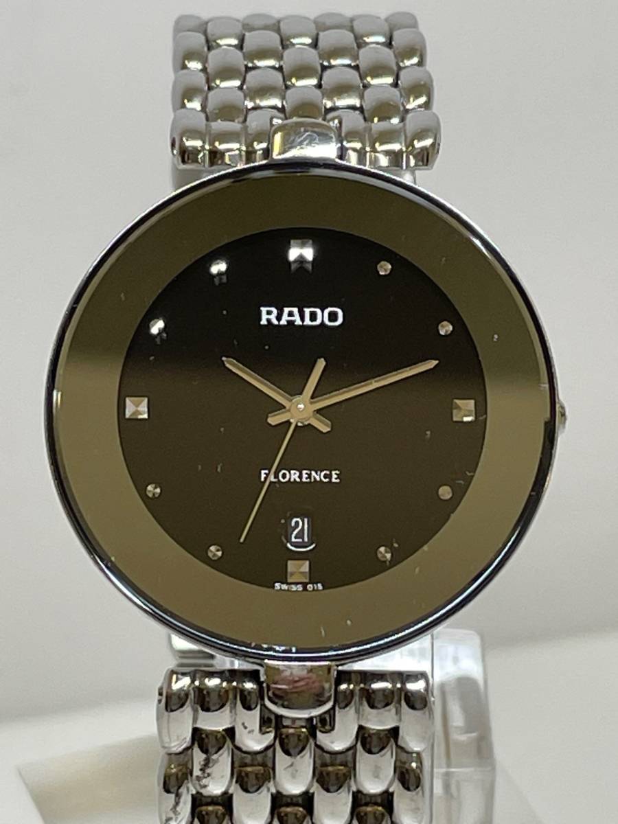 稼働品 RADO FLORENCE 腕時計 129.3742.4 ラド－ フローレンス メンズ 腕時計 3針式 ブラック文字盤 デイト クオーツ QZ  IS(ラドー)｜売買されたオークション情報、yahooの商品情報をアーカイブ公開 - オークファン（aucfan.com）