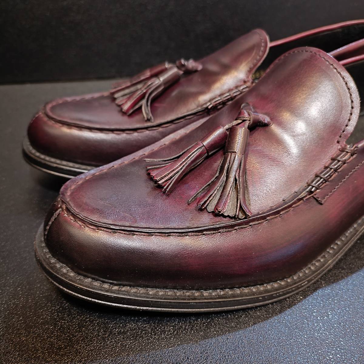 ブライアンクレス (BRIAN CRESS) イタリア製革靴 ボルドー UK8_画像6