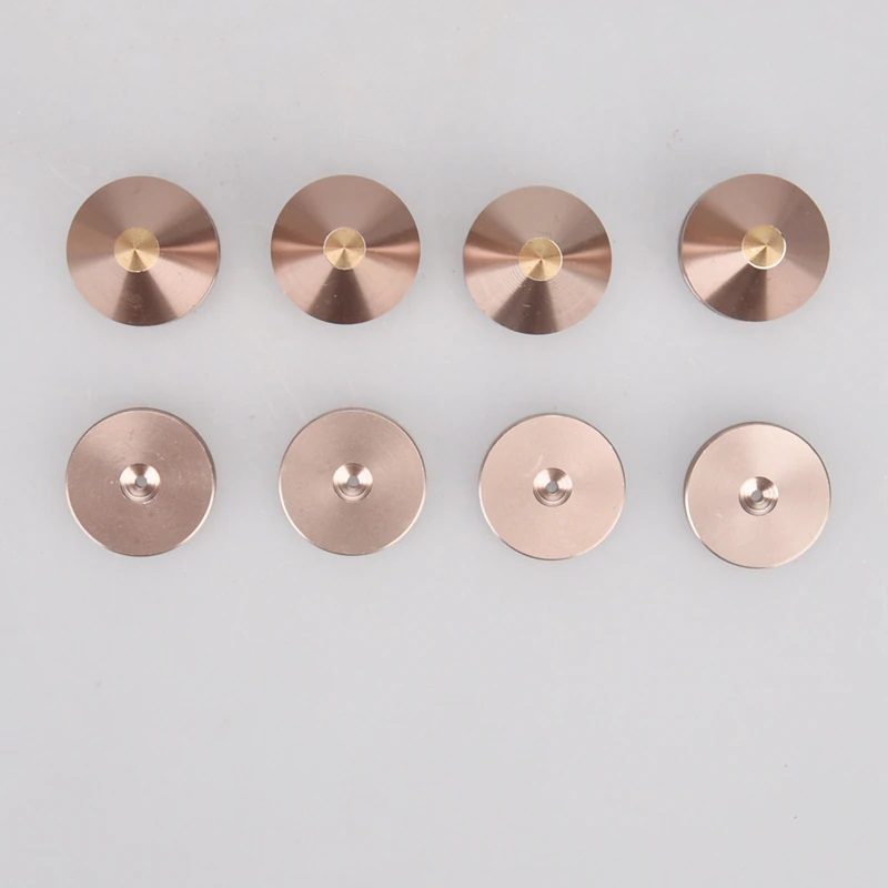  speaker stand spike aluminium case original copper made spike head spike 4 piece + base 4 piece set pink gold 