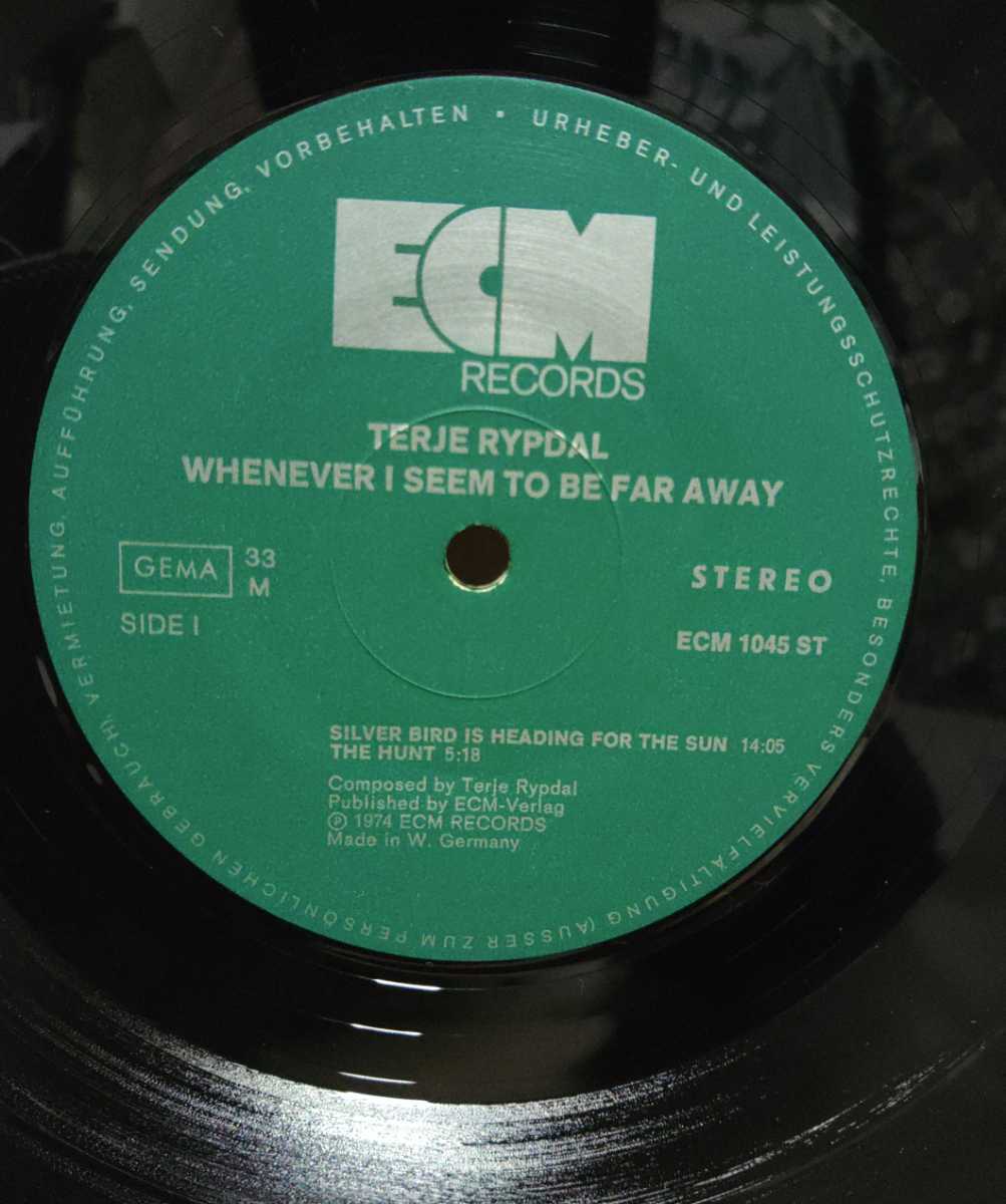 ドイツ盤LP Terje Rypdal　Whenever I Seem To Be Far Away　ECM1045　テリエ・リピダル_画像3
