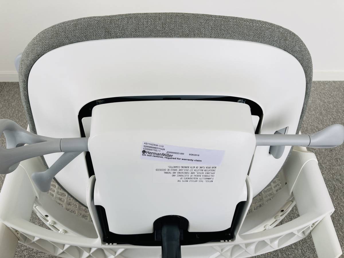 完動美品　Herman Miller SAYL Chair(セイルチェア)シリーズ AS1YA23HA-1110 ホワイト／グレー_画像10