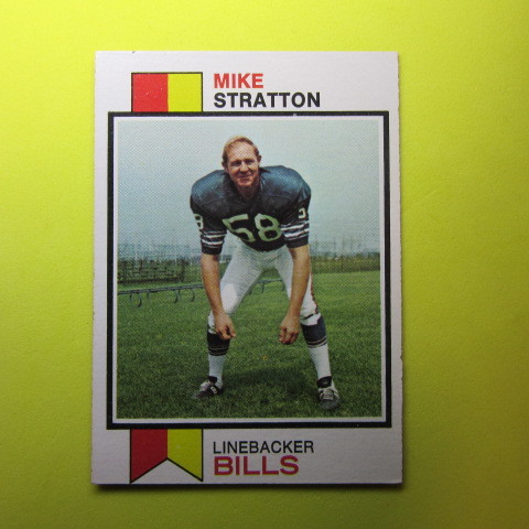 1973 Topps Football #388 Mike Stratton_コーナーに傷みがあります。