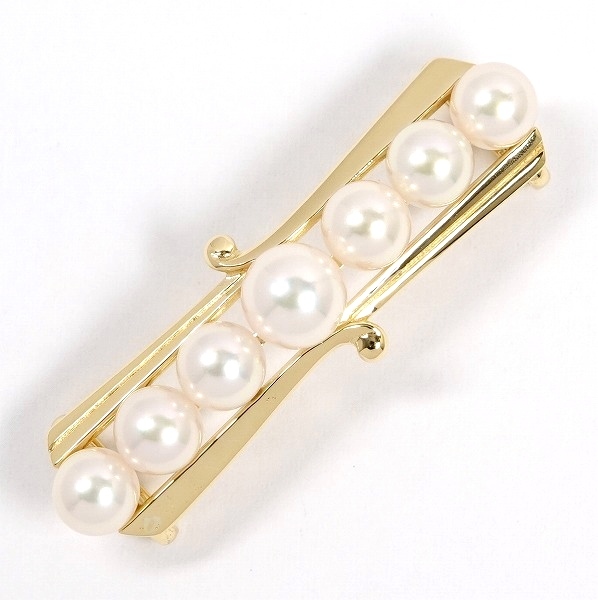 MIKIMOTO ミキモト あこや真珠 パール 5.7ミリ・6.9ミリ K14YG 帯留-