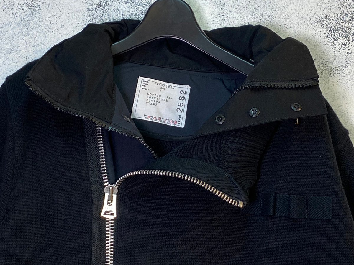 ☆sacai サカイ☆ 22SS Grosgrain Mix Knit Blouson グログラン ニット