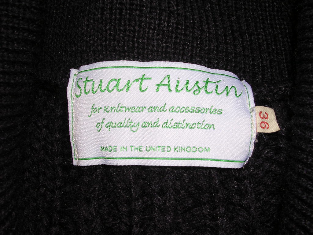  Британия производства Stuart o- стойка nStuart Austin кабель плетеный шерсть вязаный кардиган 36 темно-синий 