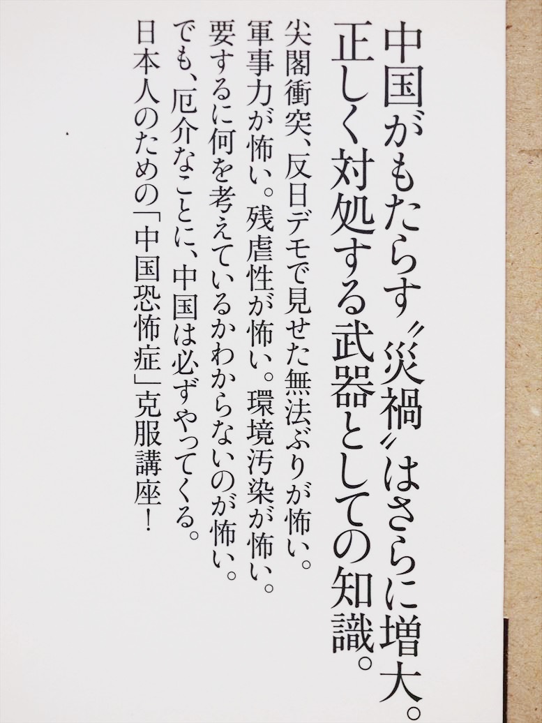 ★送料無料★　『中国の破壊力と日本人の覚悟』　資源　軍拡　PM2.5　共産党　独裁　中国軍　環境汚染　新書_画像3