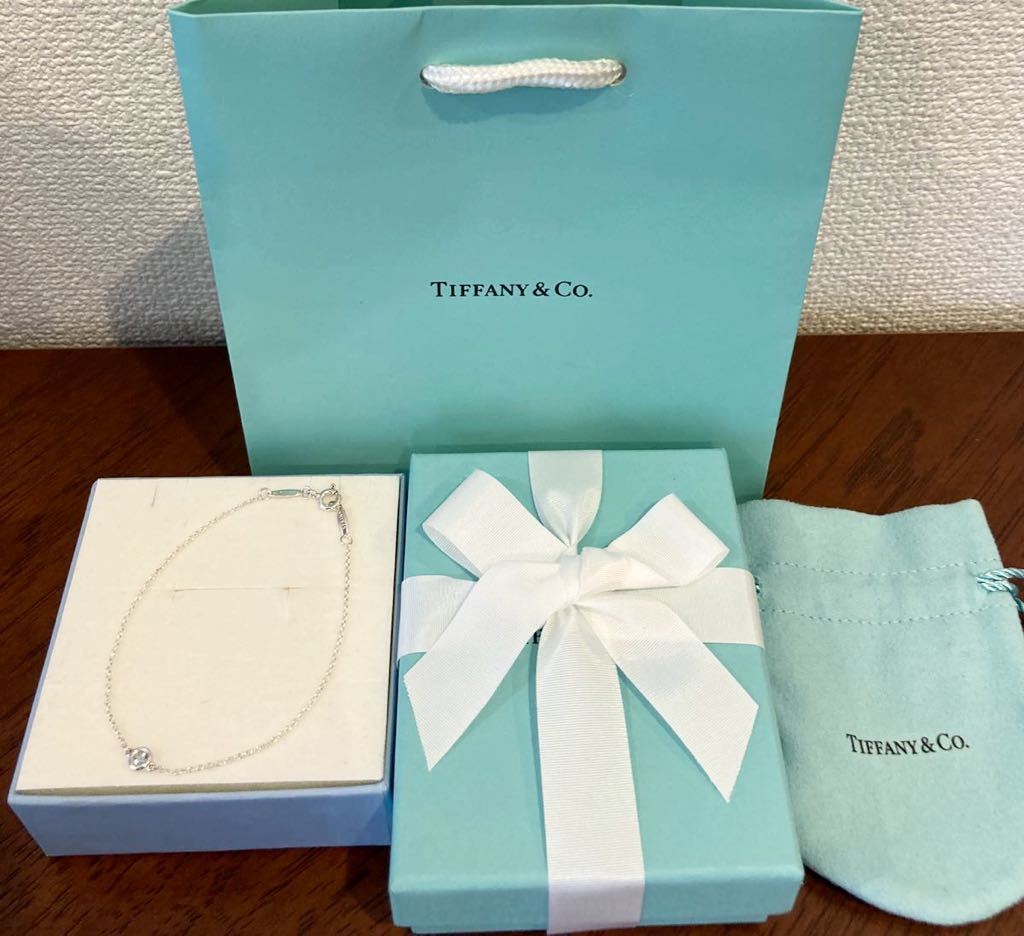 新品 正規品 ティファニー tiffany&co ブレスレット アクアマリン シルバー ケース 巾着 紙袋 リボン　カラーストーン バイザヤード_画像1