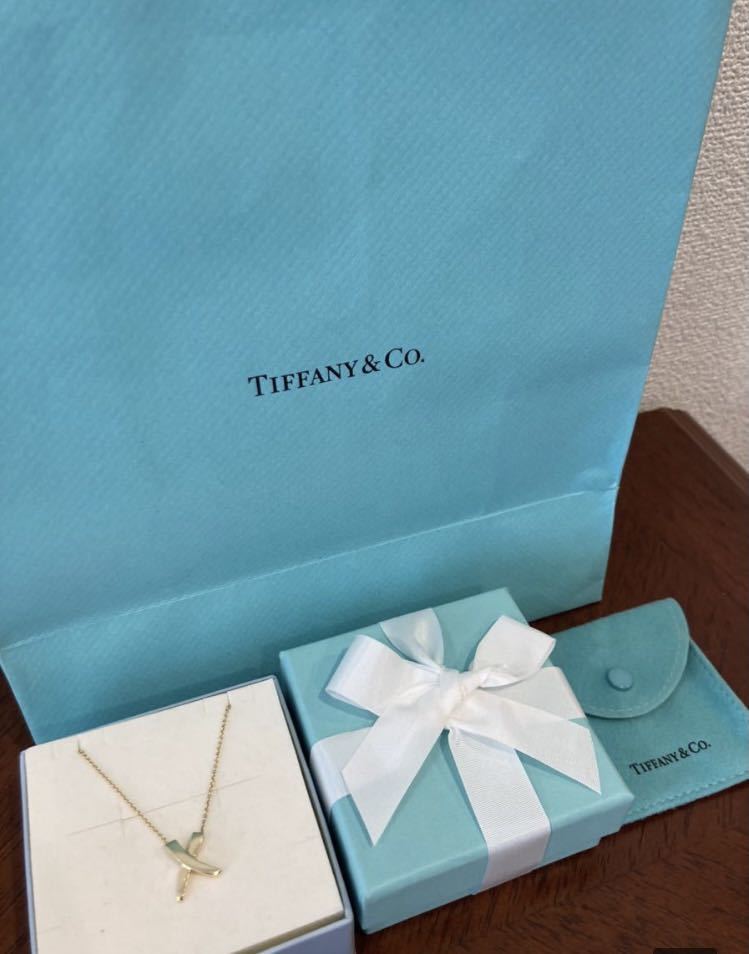  new goods regular goods Tiffany and ko-TIFFANY &Co. necklace Kiss yellow gold 750 K18 box pouch paper bag Gold present 