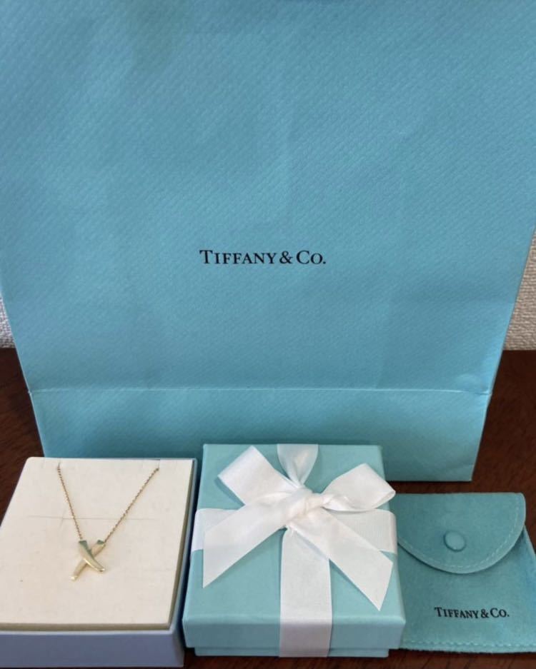  new goods regular goods Tiffany and ko-TIFFANY &Co. necklace Kiss yellow gold 750 K18 box pouch paper bag Gold present 