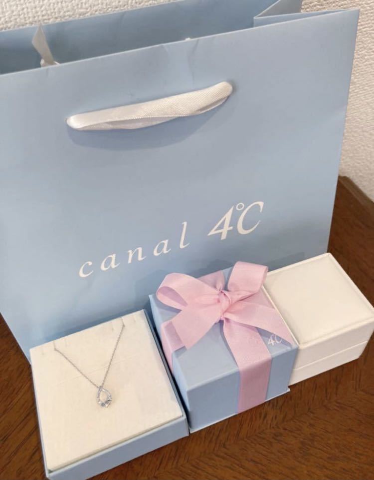 新品 正規品 canal4℃ ネックレス シルバー ネックレス 箱 紙袋 リボン ダイヤモンド　アクアマリン　トパーズ カナルヨンドシー ギフト_画像6