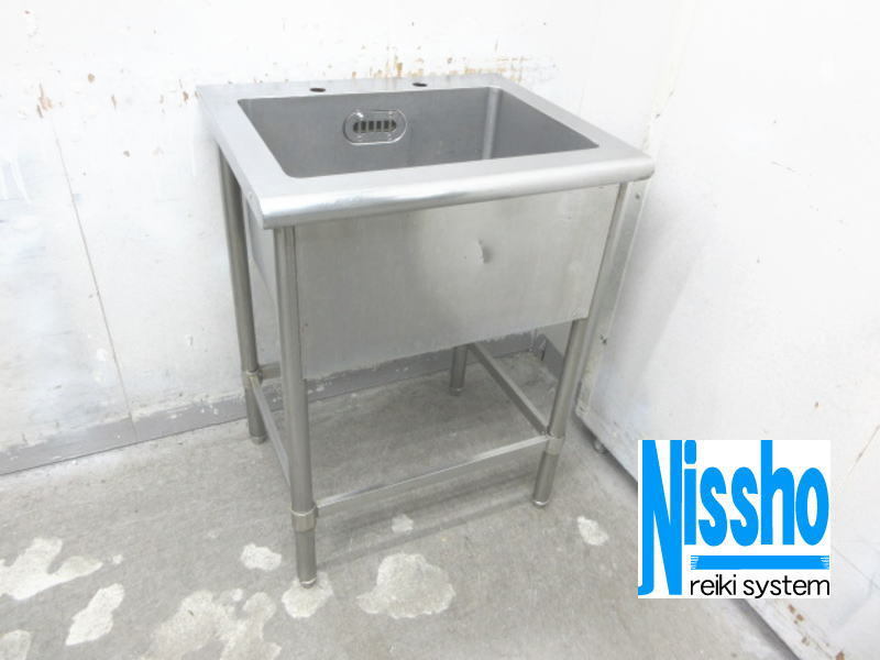希少!!】 □中古 ステンレス1槽シンク・600×500×835(mm)・厨房専門