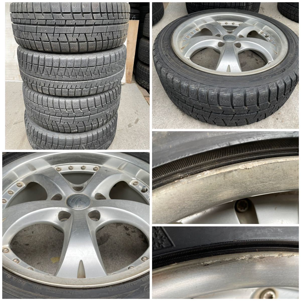 溝有。BRIDGESTONE ブリヂストン BEO 17インチ × 7JJ ＋45 5穴 PCD114.3 ホイール215/45R17スタッドレス4本。ヴェゼルエスティマジューク_画像10