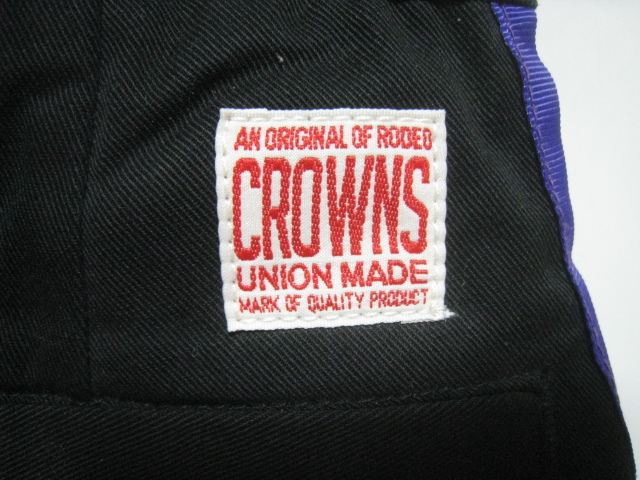 RCWB RODEO CROWNS ロデオクラウンズ ボトムス パンツ ウエストゴム サイドライン 黒 ブラック 紫 パープル フリーサイズ_画像8