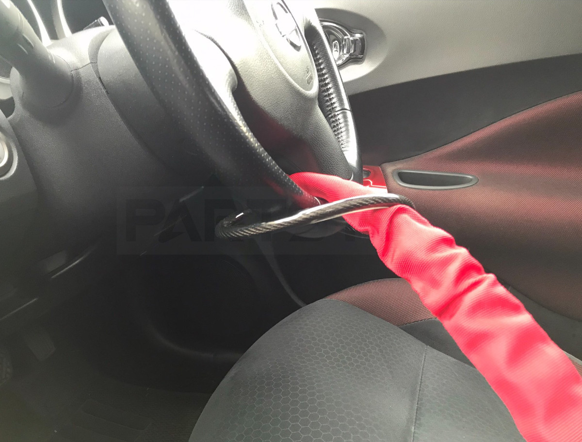  all-purpose wire steering wheel lock anti-theft crime prevention car car security steering gear ro clock wire red red /146-61 N-3