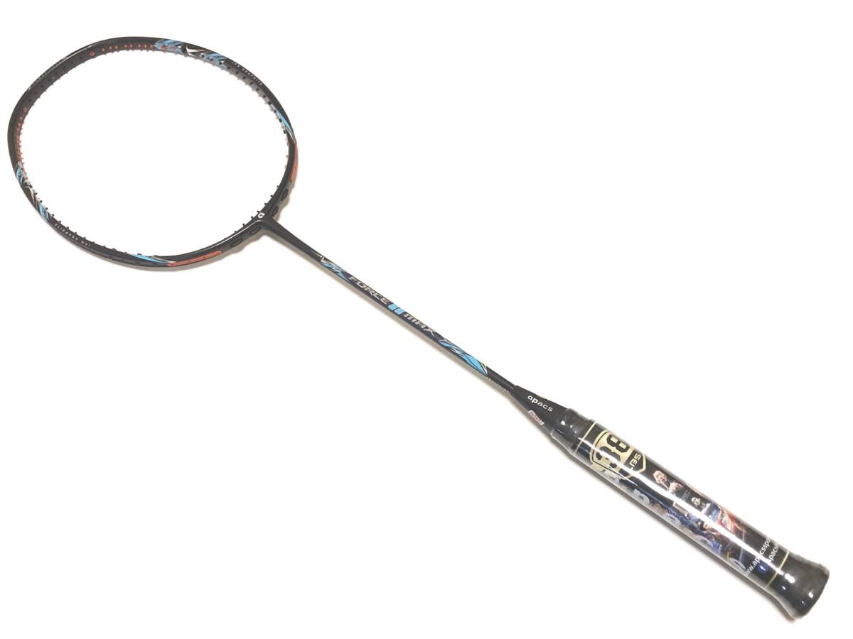 . up 500 jpy ~ apacs*FORCE II MAX DARK GREY 4U 38LBS(Z ZIGGLER FORCE 2) * badminton / racket 