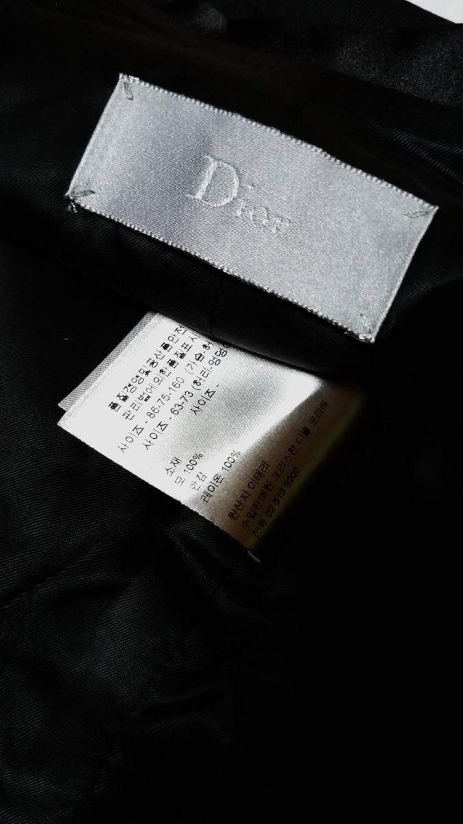 国内正規 美 Dior Hommeディオールオム スモーキングショールジレ黒 ブラック光沢ラペルベスト 最小38 XXS ジャケット以上の存在感★メンズ_画像7