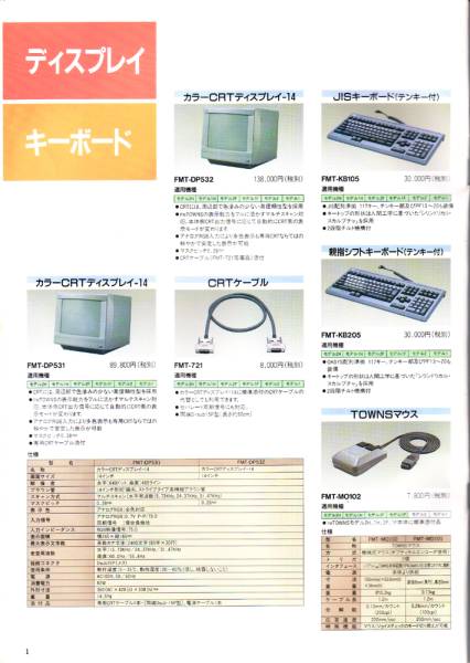 【FM-TOWNS】周辺機器総合カタログ　1989年12月_画像2