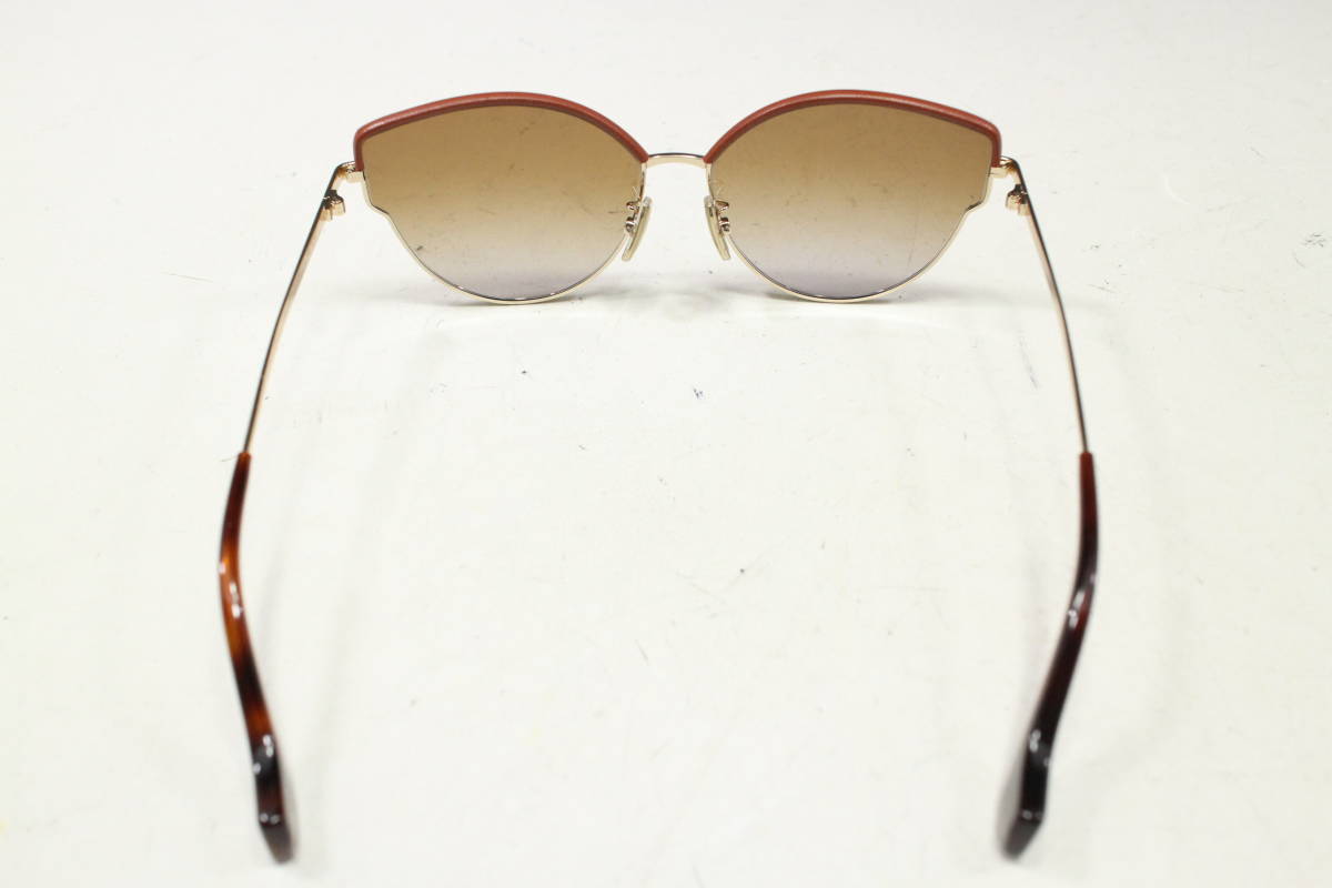美品【ロエベ/LOEWE本物】サングラス/LW40059U/レザー×メタルフレーム