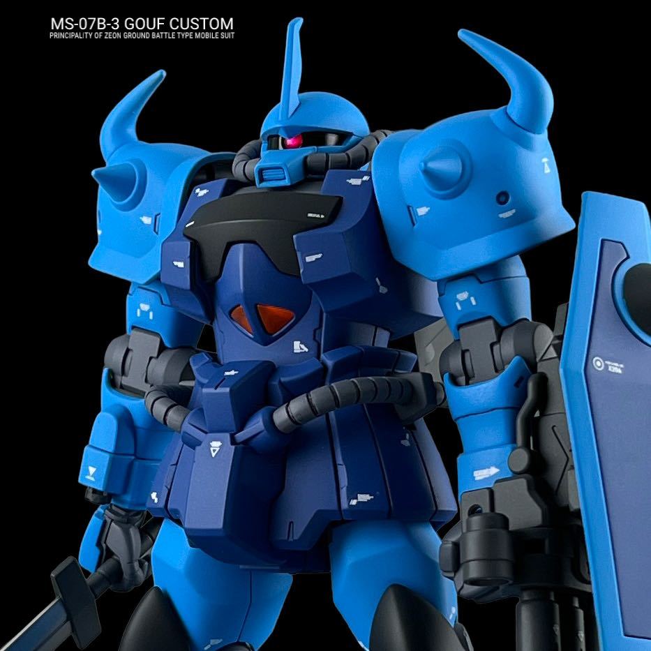 MS-07B-3 グフカスタム 1/144 HG塗装済み完成品 Yahoo!オークション - HGUC 1/144 MS-07B-3 グフカスタム 塗装済