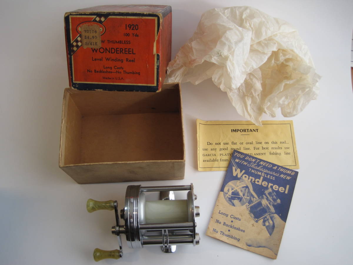 売れ筋商品 1940年製 ダイレクトドライブリール モデルGA 1920 Wondereel シェイクスピア 箱・付属品付き フルオリジナル ビンテージリール その他 売れ筋商品 1940年製 ダイレクトドライブリール モデルGA 1920 Wondereel シェイクスピア 箱・付属品付き フルオリジナル ビンテージリール その他