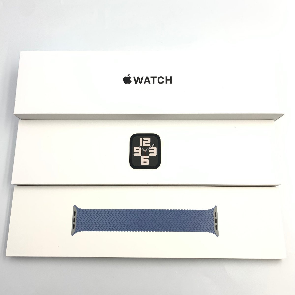 【新品未開封】Apple Watch SE 2世代 GPS 44mm スターライトアルミニウム/スレートブルーブレイデットソロループ【名古屋大須店/送料無料】