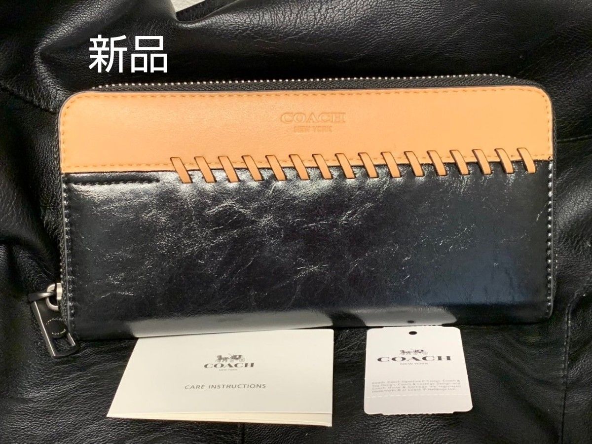 新品 COACH ベースボールステッチ アコーディオンウォレット