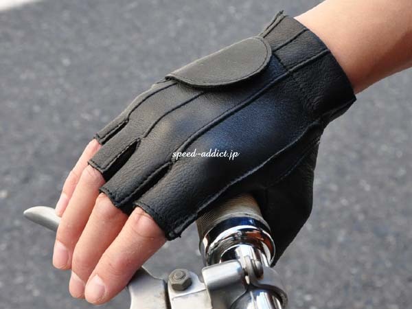 NAPA FINGERLESS GLOVE 525GP S/ナパフィンガーレスグローブ指切り指ぬき指なし黒blackバイク用手袋鹿革レザーグローブサバゲーコスプレ_画像3