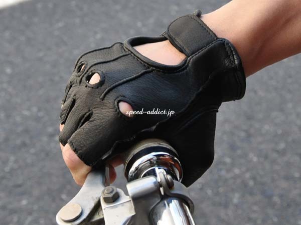 NAPA OPEN FINGERLESS GLOVE 540GP XS/ナパオープンフィンガーレスグローブ黒black指切り指ぬき指なしバイク用手袋レザーグローブサバゲー_画像4