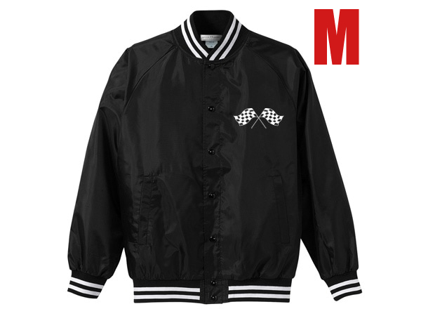 CHECKER FLAGS NYLON STADIUM JKT BLACK M/bellベルbucoブコgood yearグッドイヤーmischelinミシュランsimpsonシンプソンジャケット70s80s_画像1