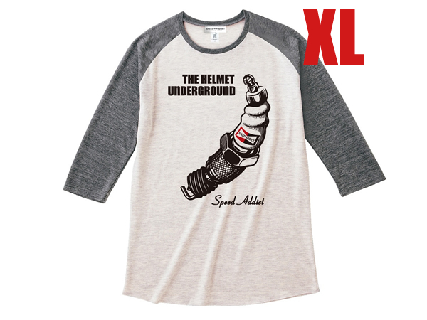 THE HELMET UNDERGROUND Raglan 3/4 Sleeves T-shirt OATMEAL × GRAY XL/andy warholアンディーウォーホールナックルヘッドパンヘッド60sの画像1